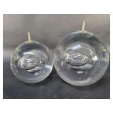 Pair of Barbini Murano glass candle prickets