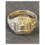 10K gold & sterling silver high school ring