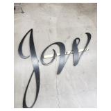"JW" wood cutout sign two piece