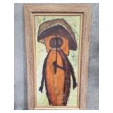 Vintage Mexican modernism-style painting