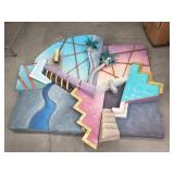 Large 2pc mixed media sculptural wall installation