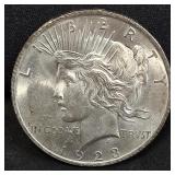 1923 Peace silver dollar coin