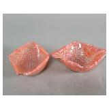 Pair of vintage hand blown glass bowl