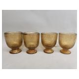 Four Mid-century Modern bubble thumbprint footed