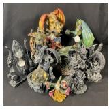 Large lot of dragons and wizards figures