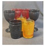 Lot of vintage Indian glass diamond pattern