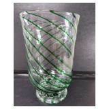Vintage hand blown glass swirl vase