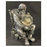 Towel silversmith Christmas 2001 Santa globe