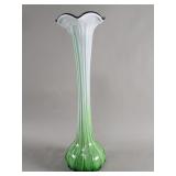 Vintage calla lily trumpet hand blown glass vase