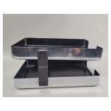 Vintage stainless steel Metcor 2 tier desk