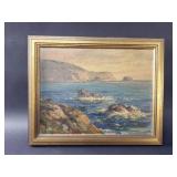 Louise Holtum signed antique oil on board