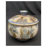 Signed hand-painted pottery with lid