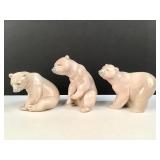 Trio of vintage Lladro porcelain bears
