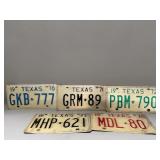 Group of six vintage Texas license plates