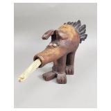 Signed T. Jones ant eater pottery figurine