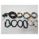 Group of costume bracelets