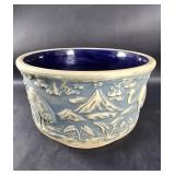 Vintage brushware pottery jardiniere