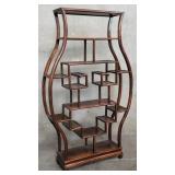 Asian walnut etagere