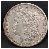 1901-O Morgan silver dollar coin