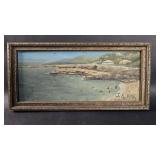 J.K. 1919 signed antique oil on board