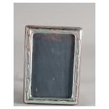 Sterling silver, glass and wood picture frame