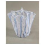 Vintage Murano style Fazzoletto art glass vase