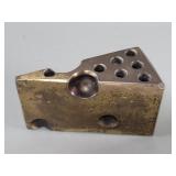 Mid century brass tone spelter Swiss cheese w