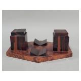 Vintage hand crafted burl wood and Bakelite desk