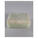 Vintage Asian carved jade trinket box