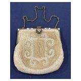 Vintage beaded evening bag with chain handle