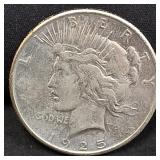 1925 Peace silver dollar coin
