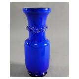 Vintage hand blown cobalt blue glass vase