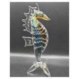 Murano hand-blown multicolor art glass seahorse