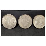 2 1921 and 1 1921-D  Morgan silver dollar coins