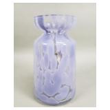 Purple and clear art glass vase