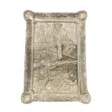 Vintage cast metal relief of nautical scenery