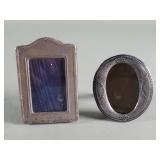 Pair of antique sterling silver, glass and