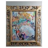 Vintage signed Murray Silsby mixed media painting