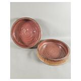 Pair of Cecil Richman signed studio pottery low