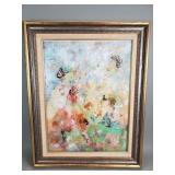 Vintage signed Murray Silsby mixed media painting