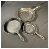 Lot of frying pans: Wagner, Ware and USA
