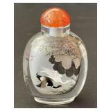 Vintage Chinese reverse painted glass snuff