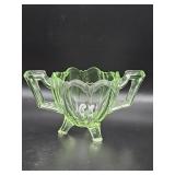 Vintage uranium glass double-handled f