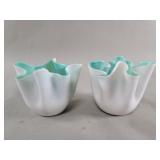 Pair of hand blown Venini style handkerchief