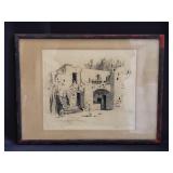 Harley D. Nichiols "Stone House" etching