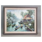 Signed S. Montri oil on canvas impasto-style
