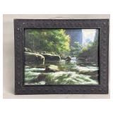 Impressionistic river landscape parlor painting