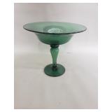 Antique green glass compote