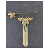 Butterfly metal gold tone bookmarkers