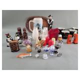 Vintage ceramic,  plastic salt and pepper